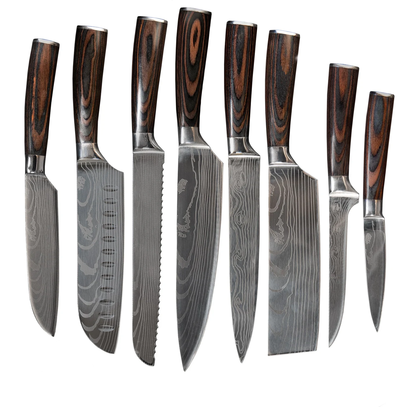 All eight Samurai Series knives